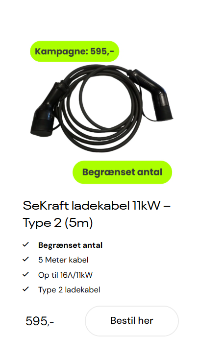 sekraft ladekabel type 2 ladestander.dk
